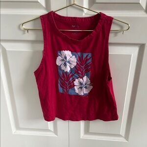 Roxy Kids Floral Print Sleeveless Top Red